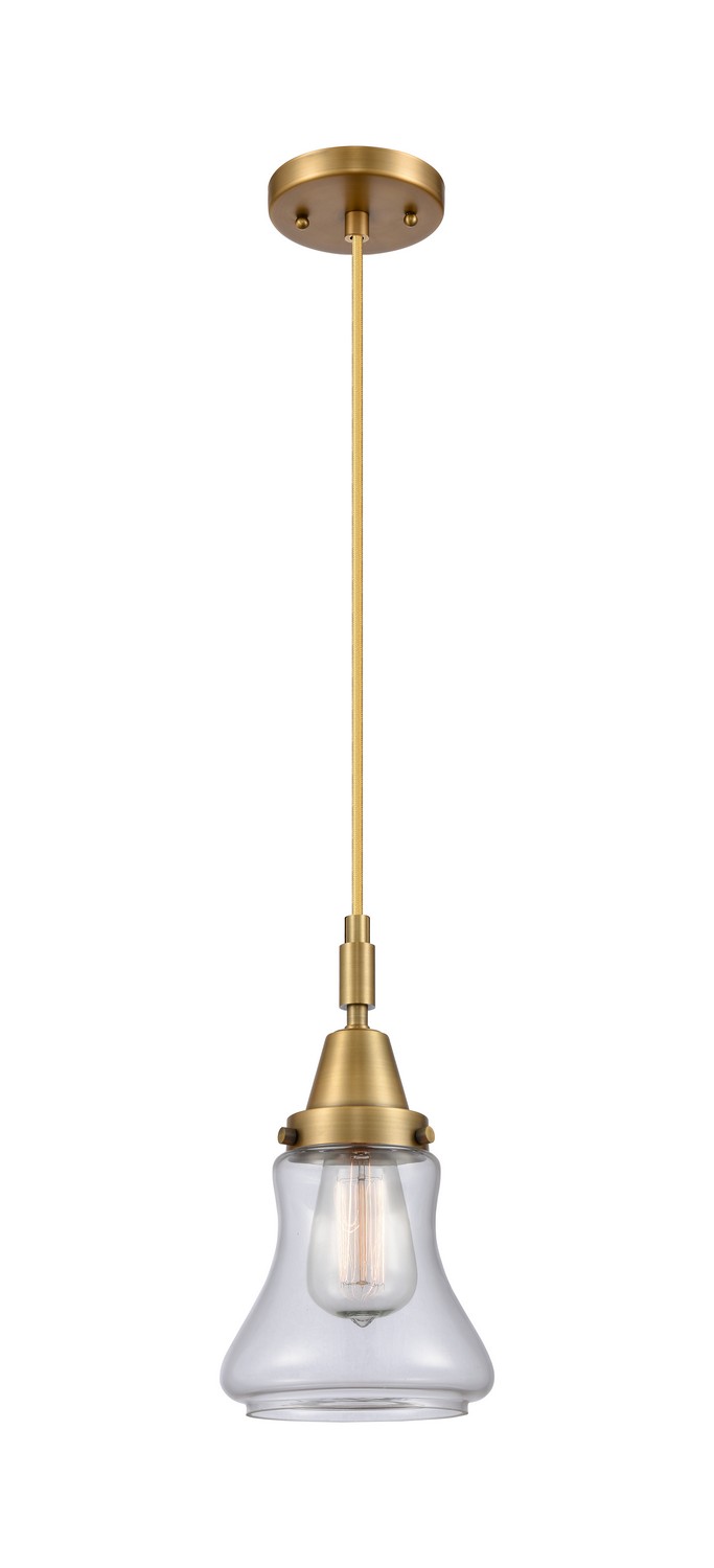 One Light Mini Pendant by Innovations - Caden Collection, Brushed Brass Finish - 447-1P-BB-G192
