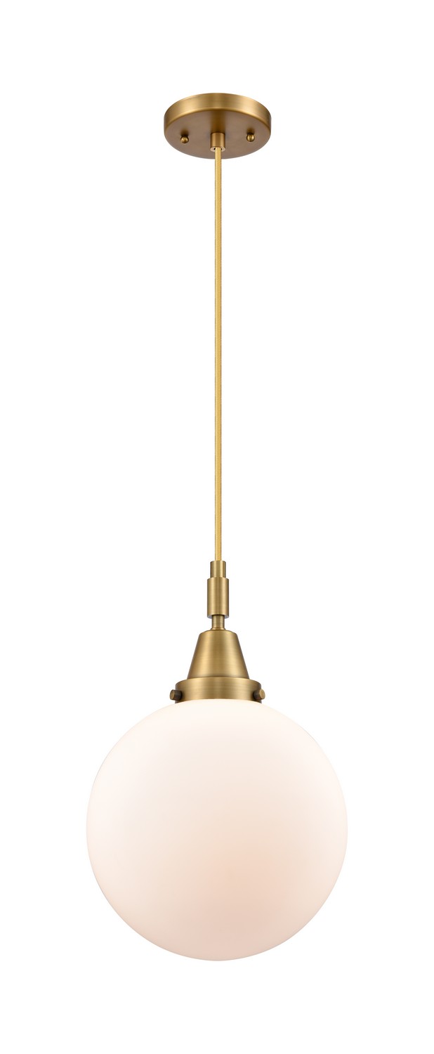 One Light Mini Pendant by Innovations - Caden Collection, Brushed Brass Finish - 447-1P-BB-G201-10