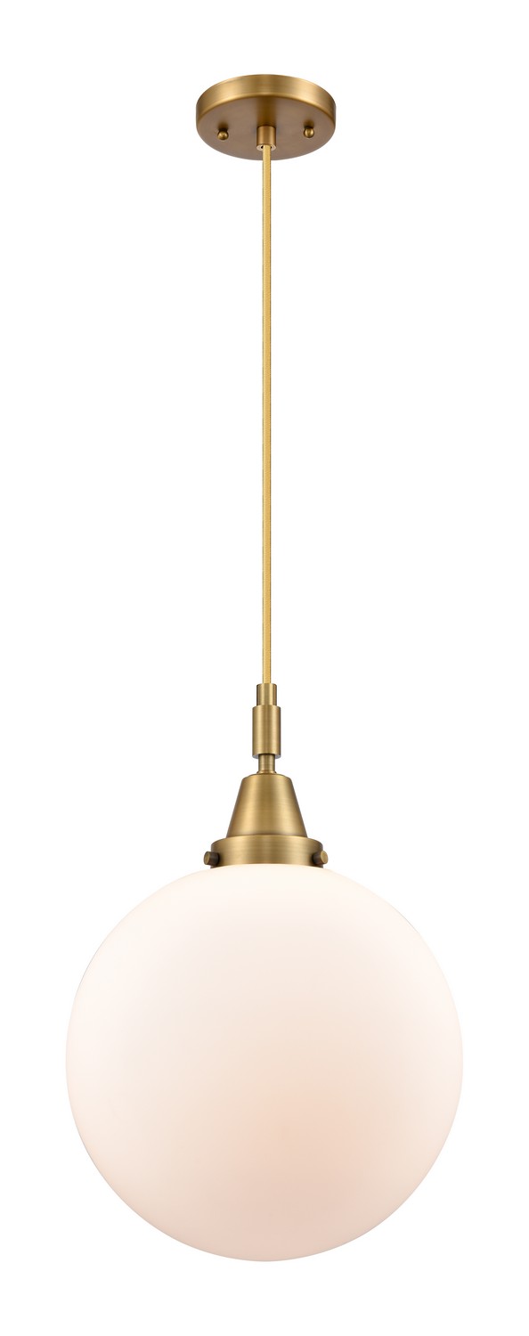 One Light Mini Pendant by Innovations - Caden Collection, Brushed Brass Finish - 447-1P-BB-G201-12