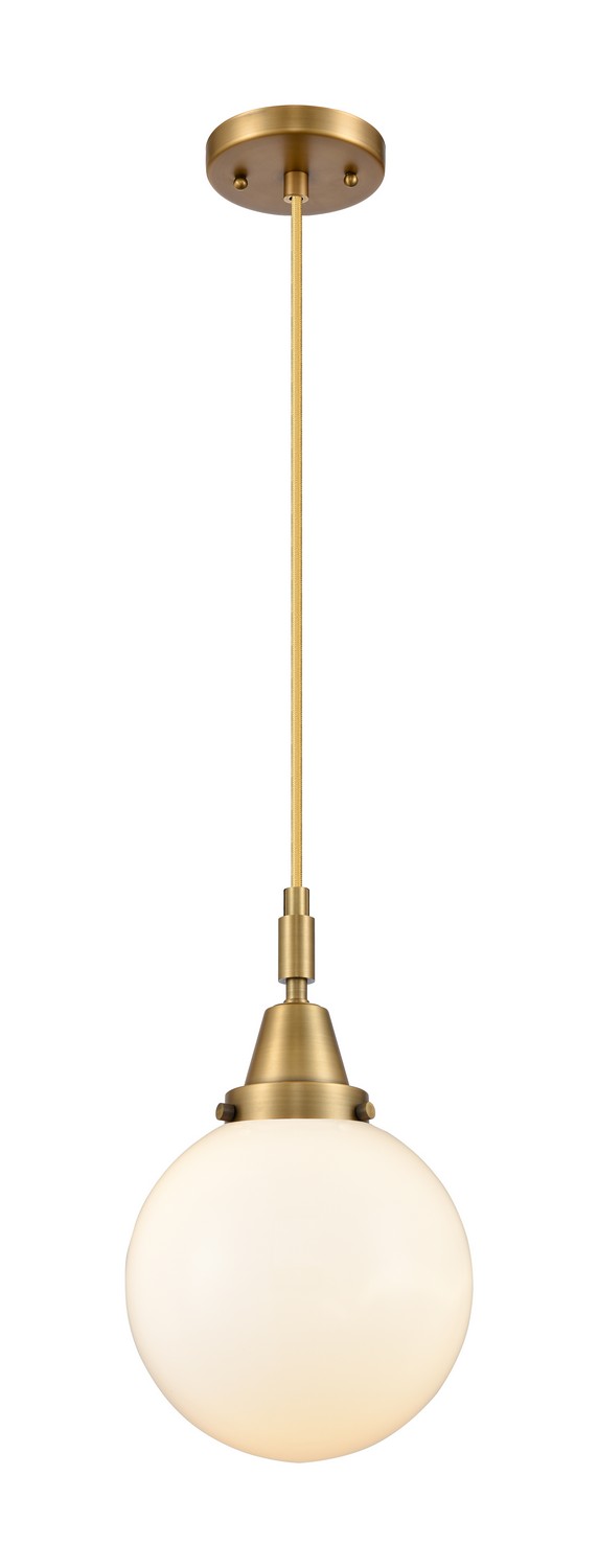 One Light Mini Pendant by Innovations - Caden Collection, Brushed Brass Finish - 447-1P-BB-G201-8