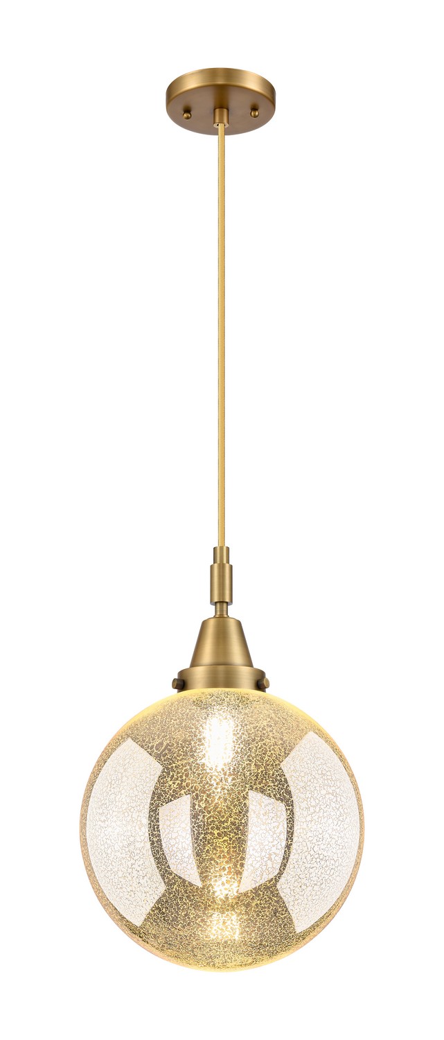 One Light Mini Pendant by Innovations - Caden Collection, Brushed Brass Finish - 447-1P-BB-G208-10