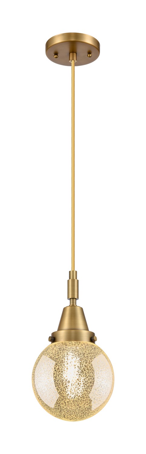 One Light Mini Pendant by Innovations - Caden Collection, Brushed Brass Finish - 447-1P-BB-G208-6