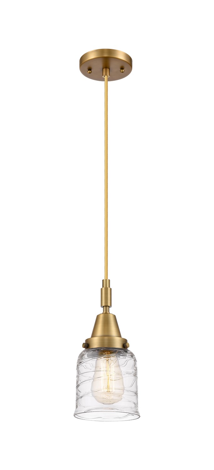 One Light Mini Pendant by Innovations - Caden Collection, Brushed Brass Finish - 447-1P-BB-G513