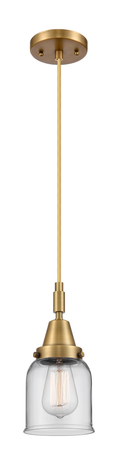 One Light Mini Pendant by Innovations - Caden Collection, Brushed Brass Finish - 447-1P-BB-G52