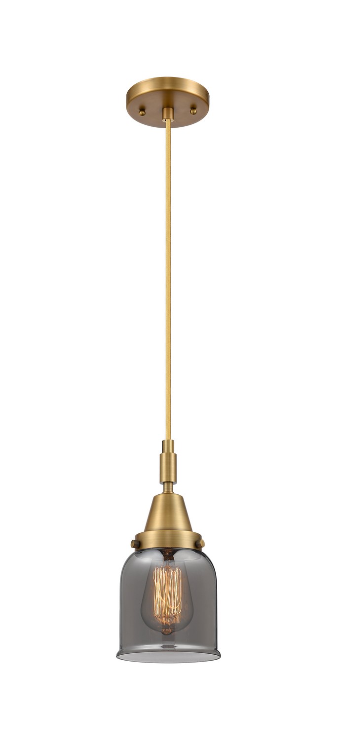 One Light Mini Pendant by Innovations - Caden Collection, Brushed Brass Finish - 447-1P-BB-G53