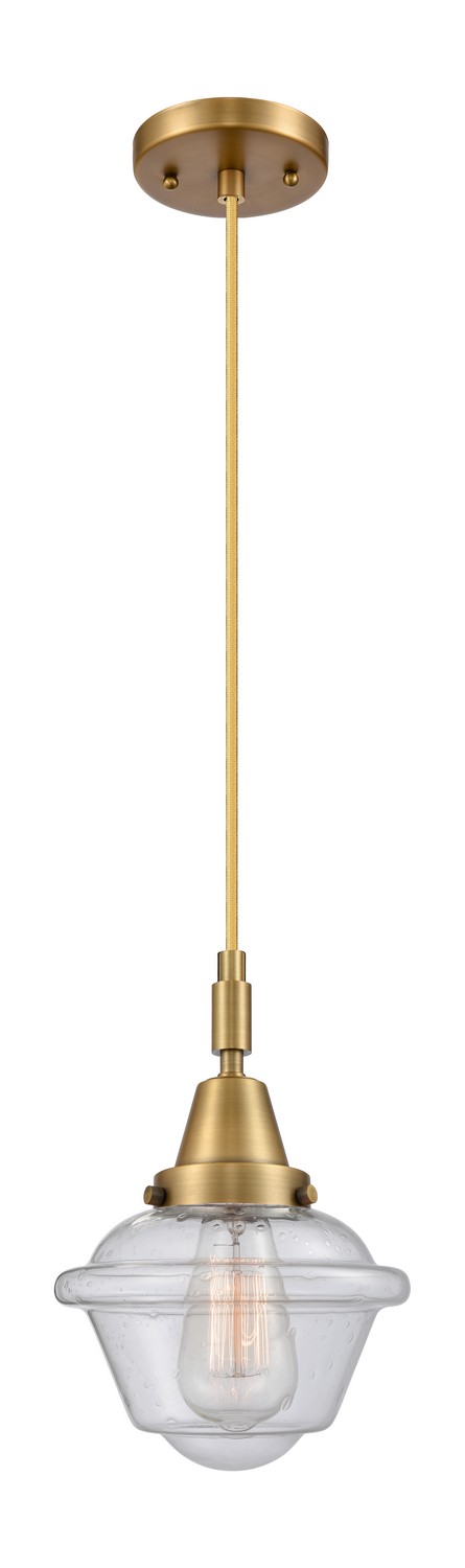 One Light Mini Pendant by Innovations - Caden Collection, Brushed Brass Finish - 447-1P-BB-G534