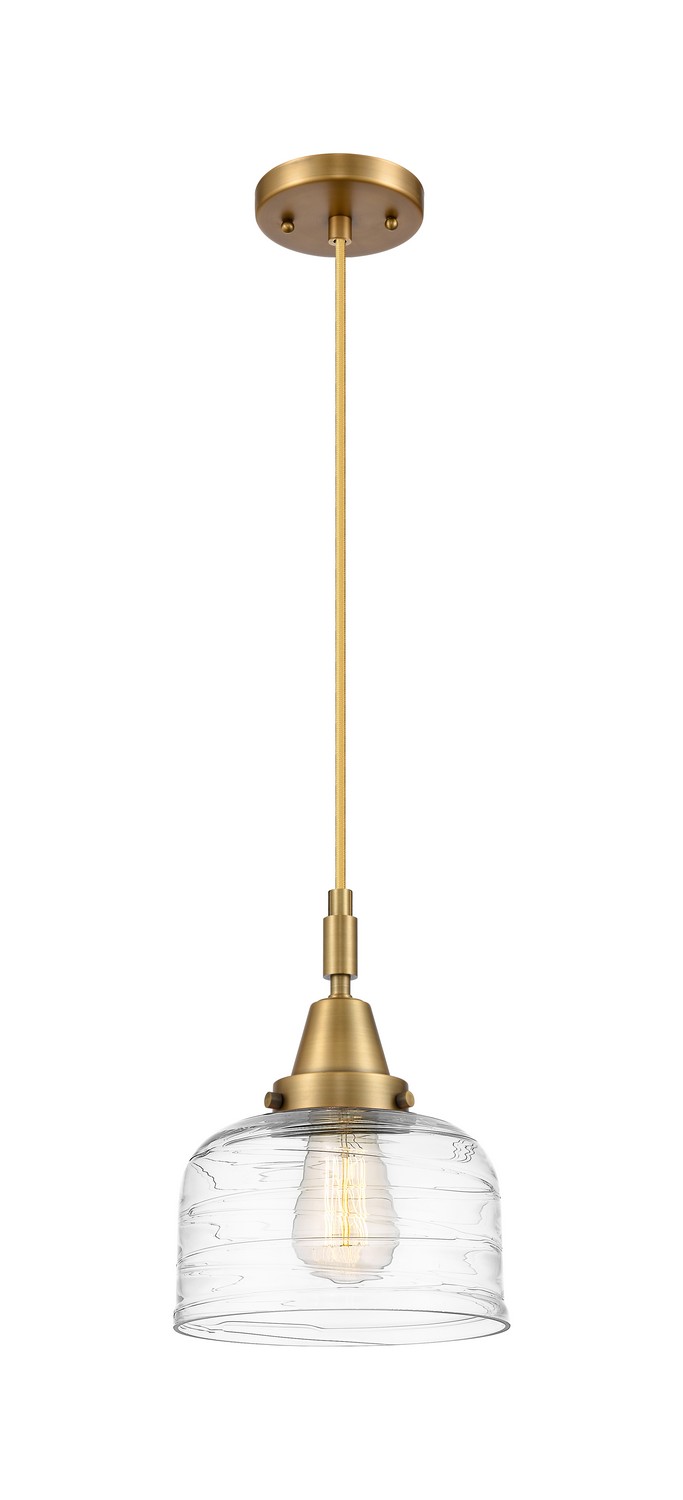 One Light Mini Pendant by Innovations - Caden Collection, Brushed Brass Finish - 447-1P-BB-G713