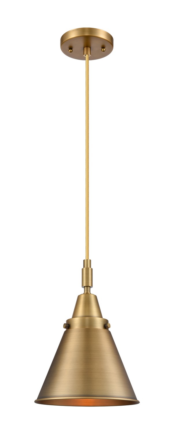 One Light Mini Pendant by Innovations - Caden Collection, Brushed Brass Finish - 447-1P-BB-M13-BB