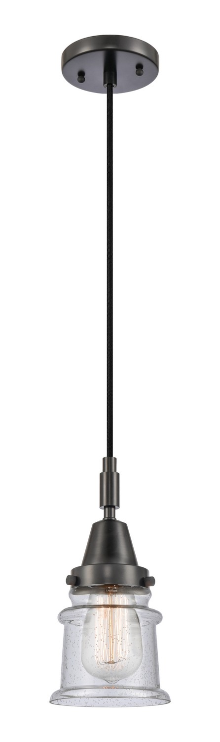 One Light Mini Pendant by Innovations - Caden Collection, Matte Black Finish - 447-1P-BK-G184S