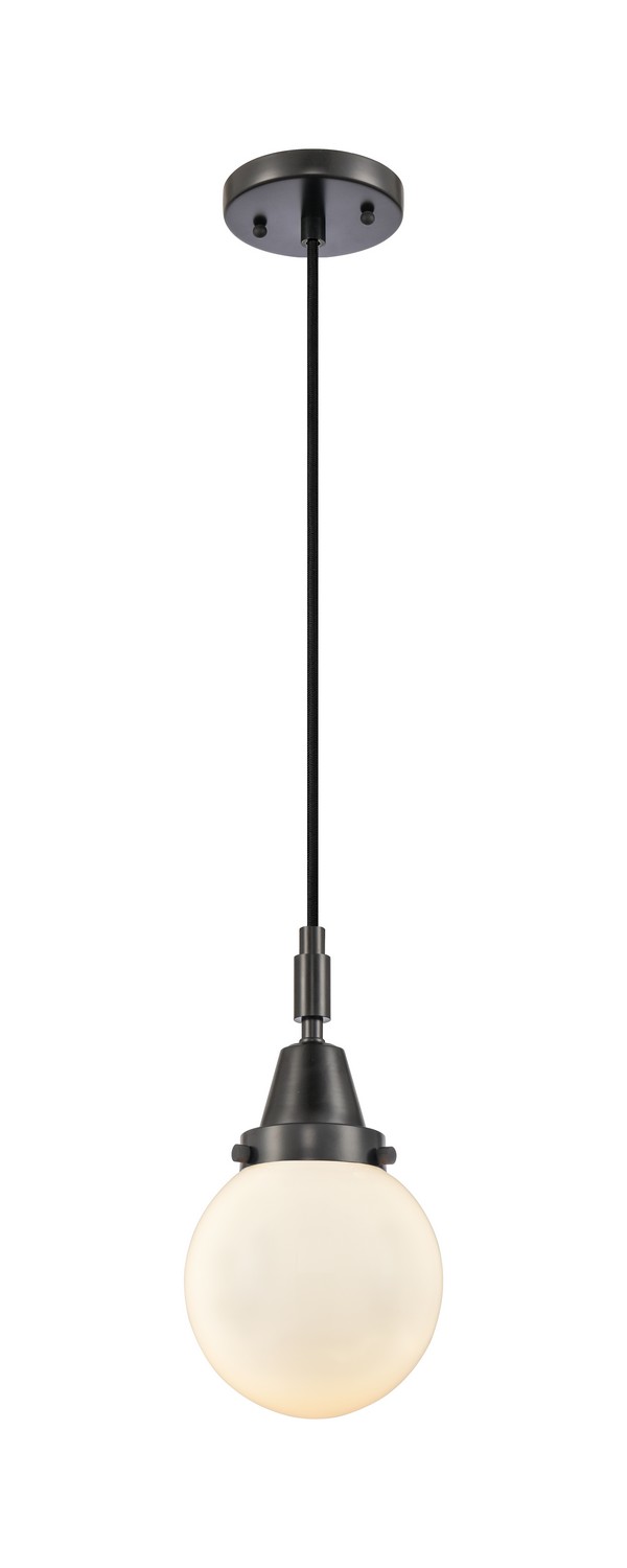 One Light Mini Pendant by Innovations - Caden Collection, Matte Black Finish - 447-1P-BK-G201-6