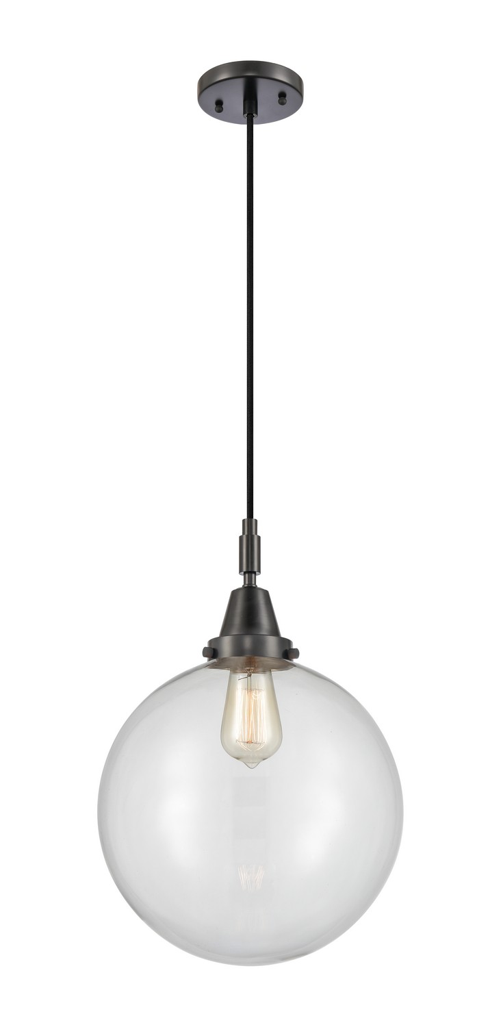 One Light Mini Pendant by Innovations - Caden Collection, Matte Black Finish - 447-1P-BK-G202-12