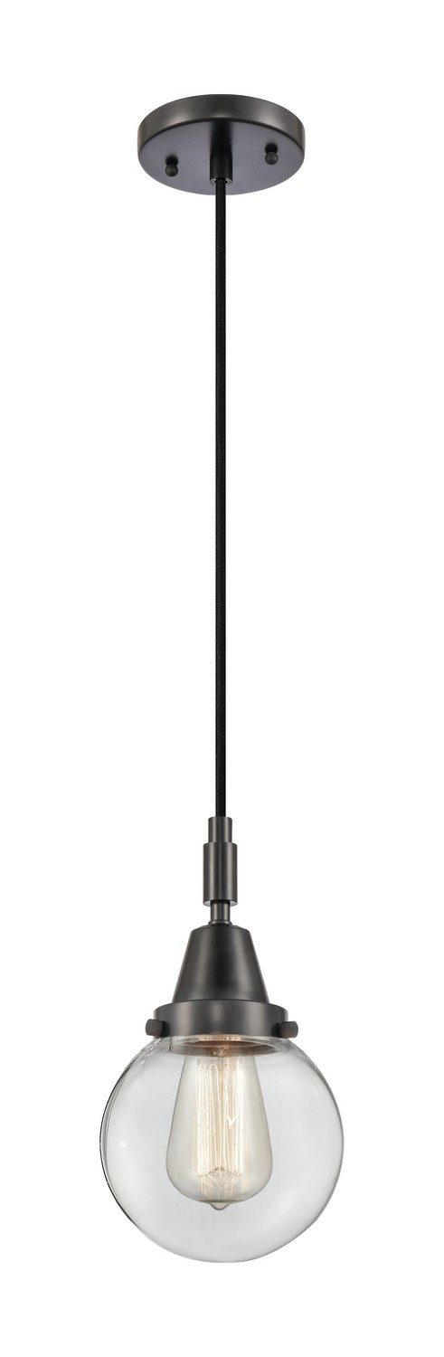 One Light Mini Pendant by Innovations - Caden Collection, Matte Black Finish - 447-1P-BK-G202-6