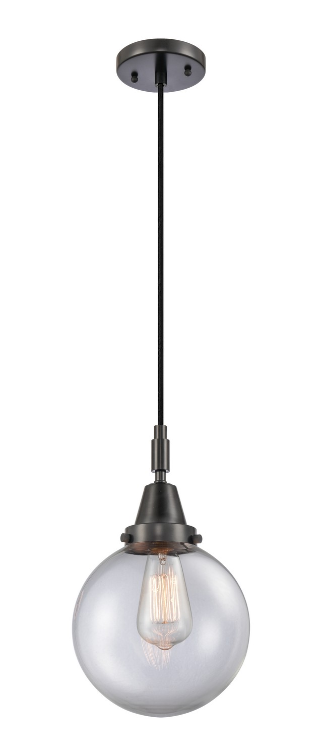 One Light Mini Pendant by Innovations - Caden Collection, Matte Black Finish - 447-1P-BK-G202-8