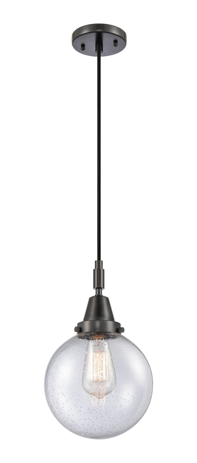 One Light Mini Pendant by Innovations - Caden Collection, Matte Black Finish - 447-1P-BK-G204-8