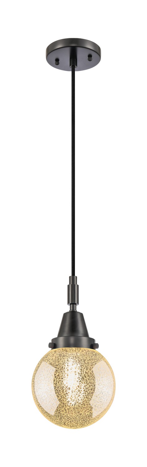 One Light Mini Pendant by Innovations - Caden Collection, Matte Black Finish - 447-1P-BK-G208-6