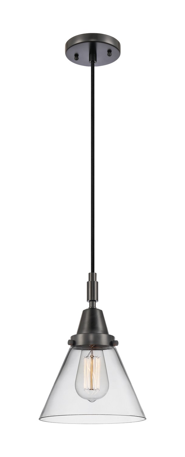 One Light Mini Pendant by Innovations - Caden Collection, Matte Black Finish - 447-1P-BK-G42