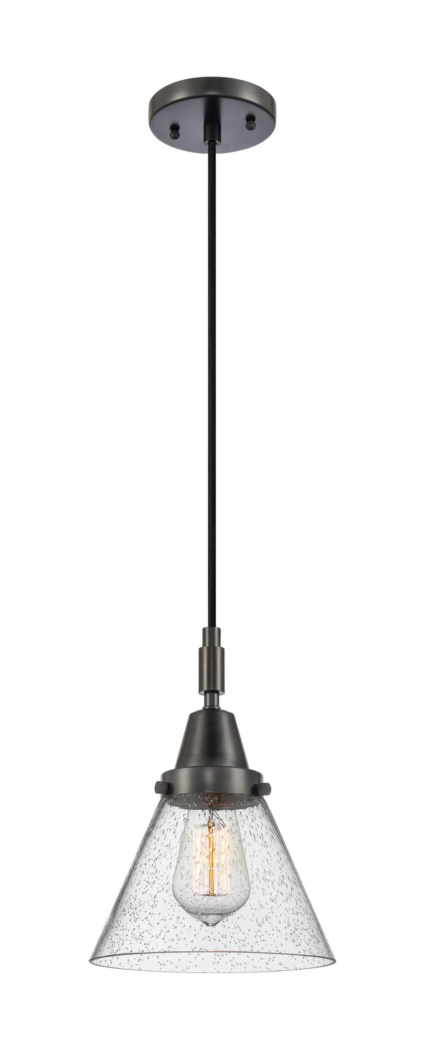 One Light Mini Pendant by Innovations - Caden Collection, Matte Black Finish - 447-1P-BK-G44
