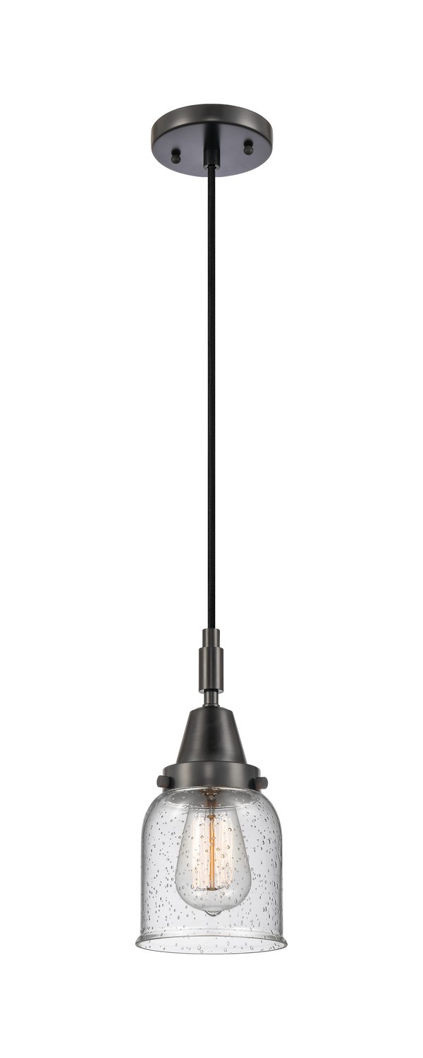 One Light Mini Pendant by Innovations - Caden Collection, Matte Black Finish - 447-1P-BK-G54