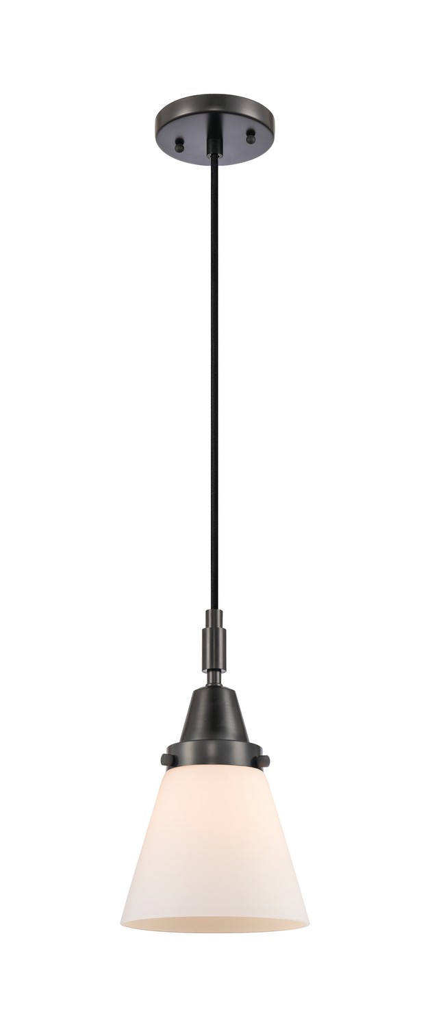One Light Mini Pendant by Innovations - Caden Collection, Matte Black Finish - 447-1P-BK-G61