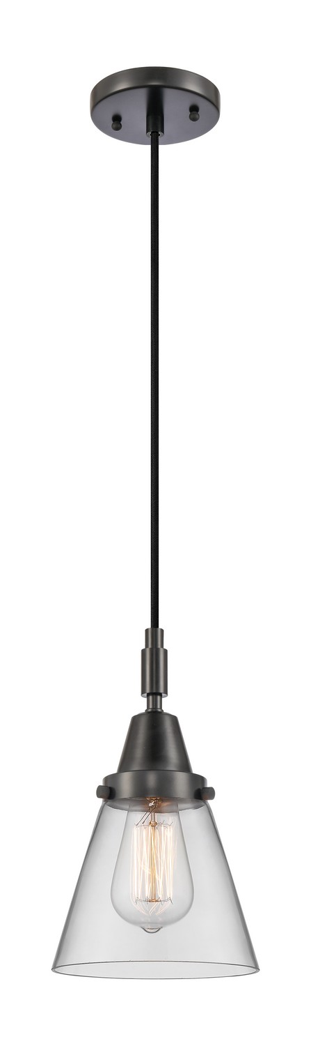 One Light Mini Pendant by Innovations - Caden Collection, Matte Black Finish - 447-1P-BK-G62