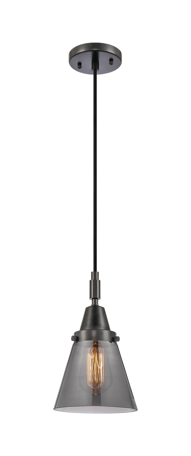 One Light Mini Pendant by Innovations - Caden Collection, Matte Black Finish - 447-1P-BK-G63