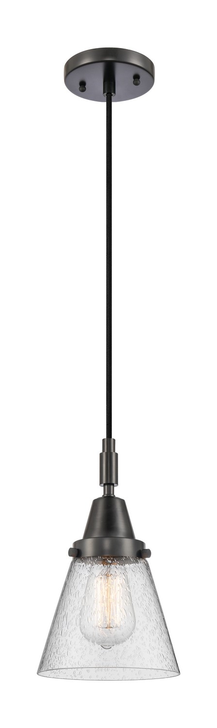 One Light Mini Pendant by Innovations - Caden Collection, Matte Black Finish - 447-1P-BK-G64