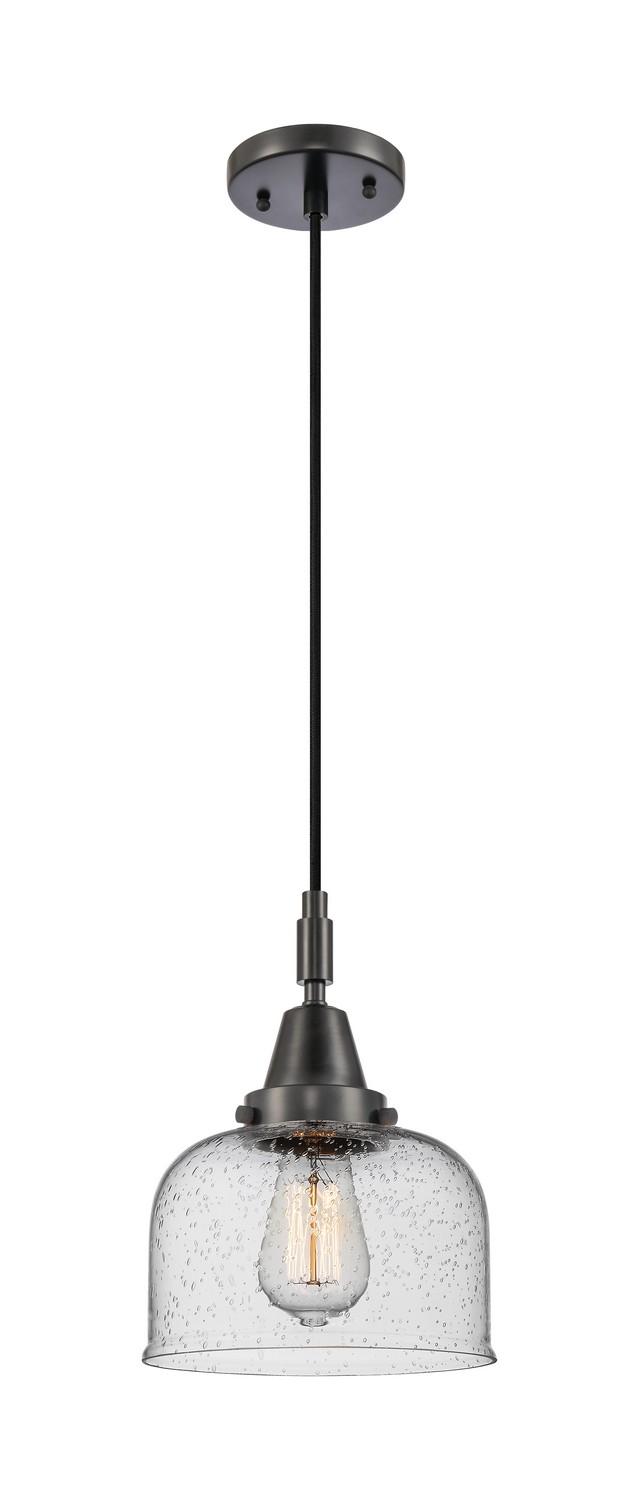 One Light Mini Pendant by Innovations - Caden Collection, Matte Black Finish - 447-1P-BK-G74