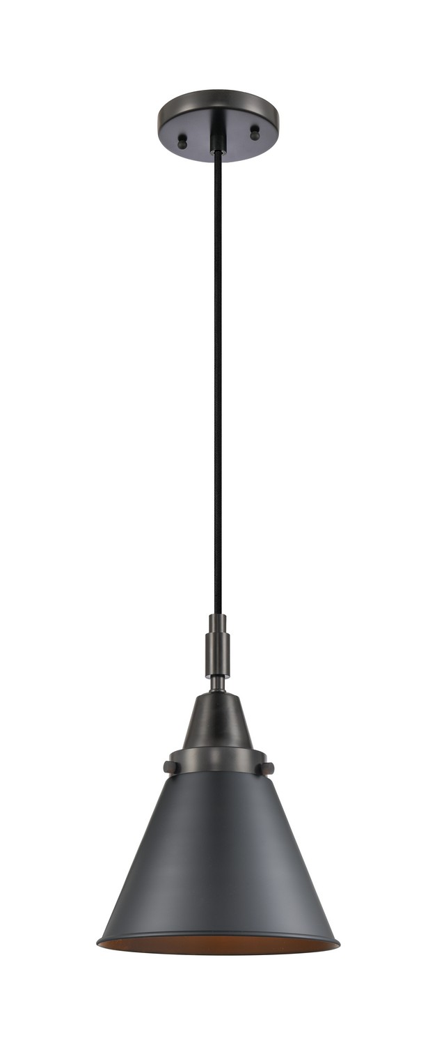 One Light Mini Pendant by Innovations - Caden Collection, Matte Black Finish - 447-1P-BK-M13-BK