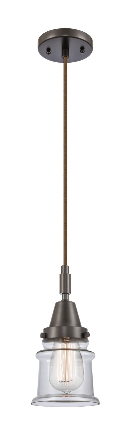 One Light Mini Pendant by Innovations - Caden Collection, Oil Rubbed Bronze Finish - 447-1P-OB-G182S