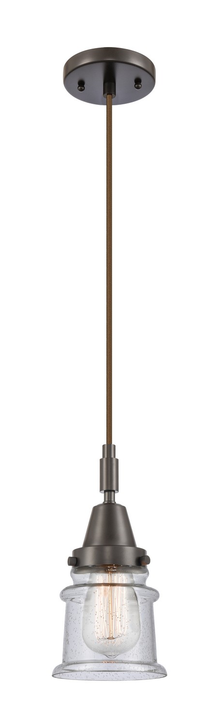 One Light Mini Pendant by Innovations - Caden Collection, Oil Rubbed Bronze Finish - 447-1P-OB-G184S