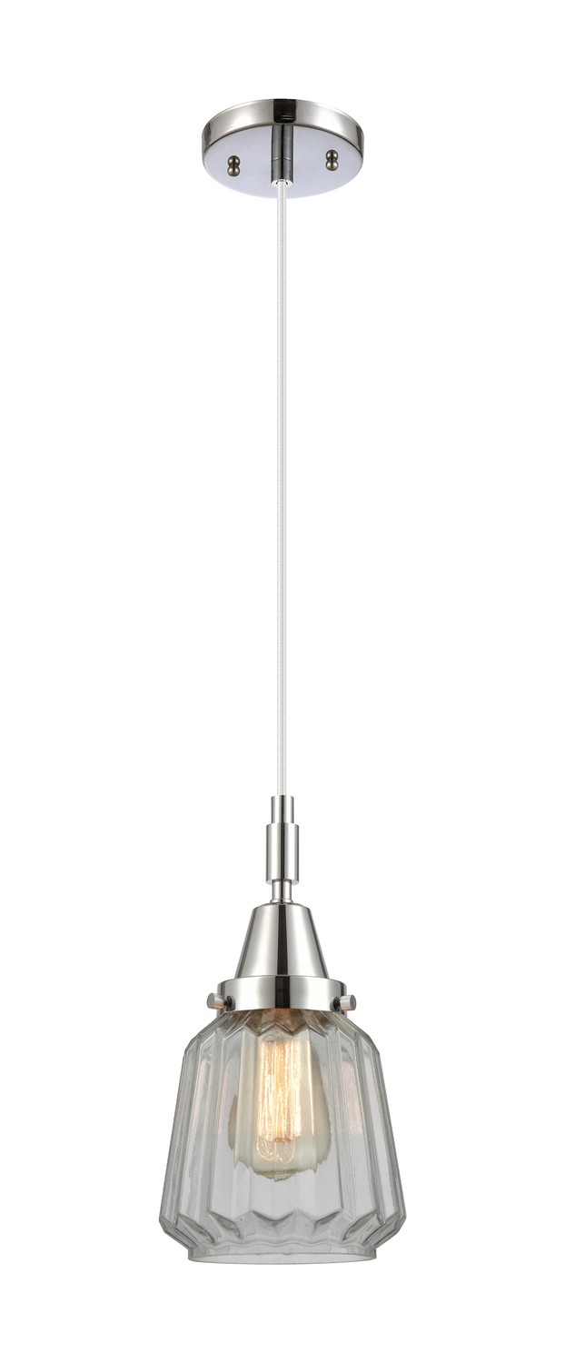 One Light Mini Pendant by Innovations - Caden Collection, Polished Chrome Finish - 447-1P-PC-G142