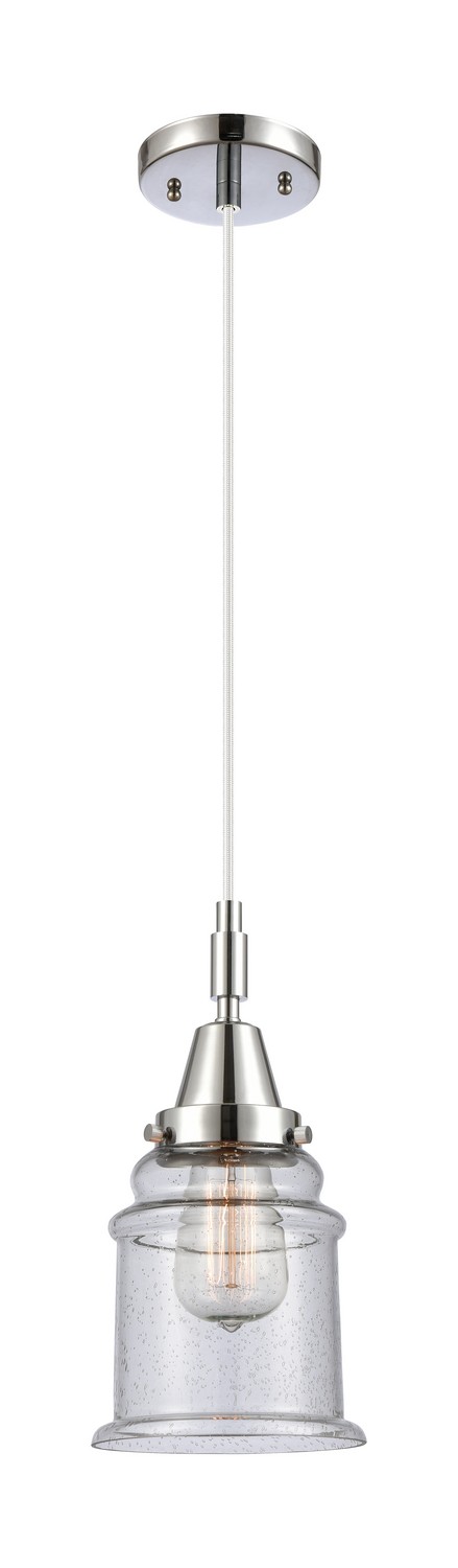 One Light Mini Pendant by Innovations - Caden Collection, Polished Chrome Finish - 447-1P-PC-G184