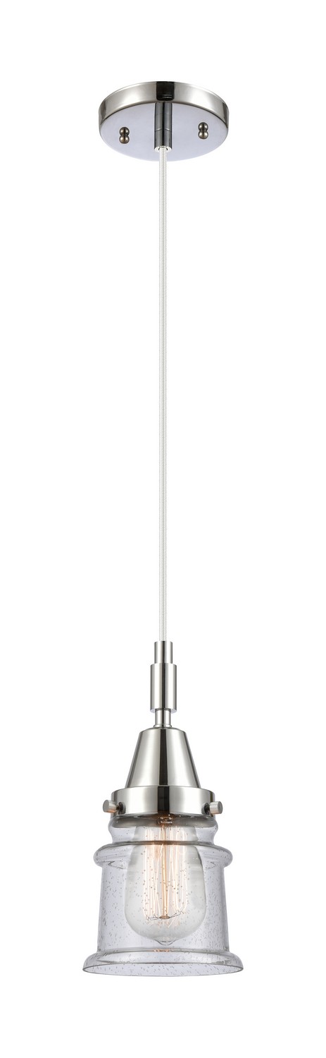 One Light Mini Pendant by Innovations - Caden Collection, Polished Chrome Finish - 447-1P-PC-G184S