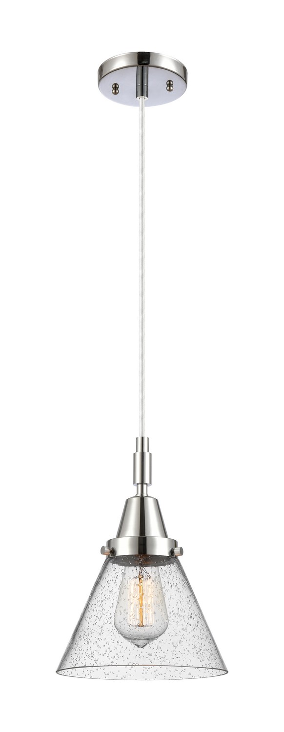 One Light Mini Pendant by Innovations - Caden Collection, Polished Chrome Finish - 447-1P-PC-G44
