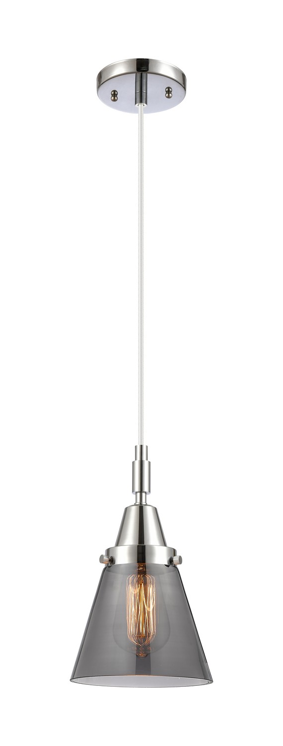 One Light Mini Pendant by Innovations - Caden Collection, Polished Chrome Finish - 447-1P-PC-G63