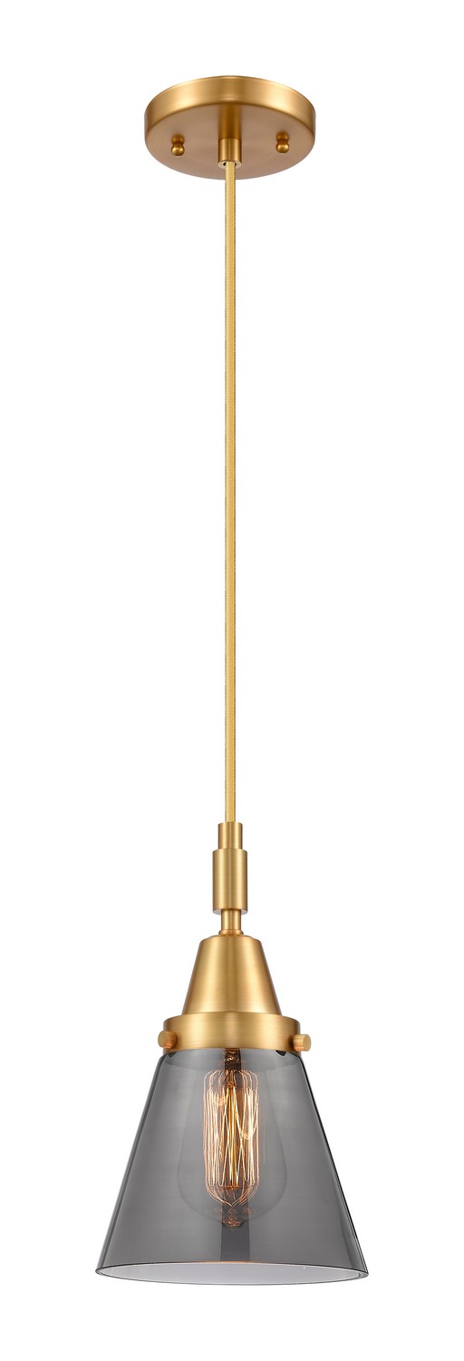 One Light Mini Pendant by Innovations - Caden Collection, Satin Gold Finish - 447-1P-SG-G63