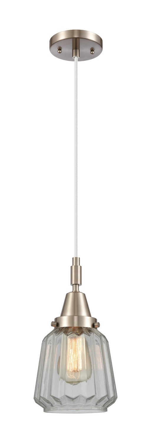 One Light Mini Pendant by Innovations - Caden Collection, Brushed Satin Nickel Finish - 447-1P-SN-G142