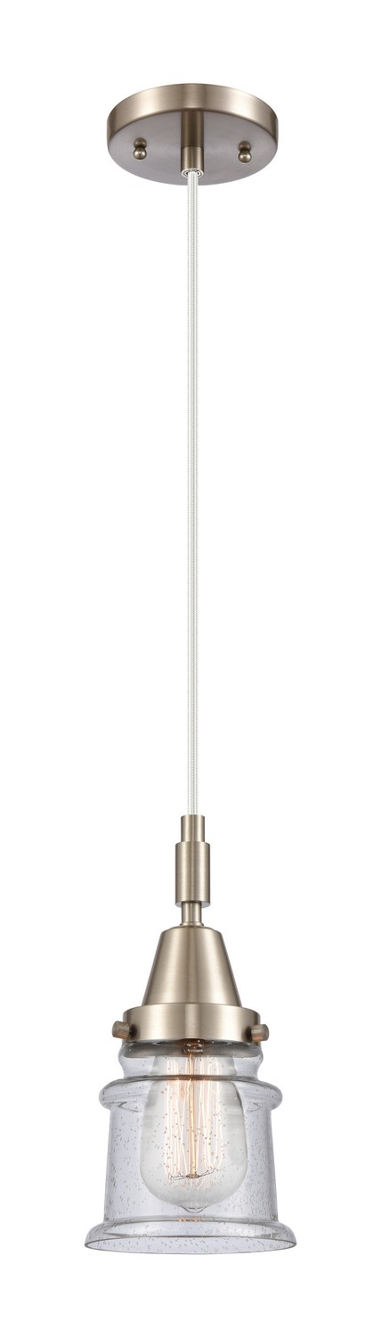 One Light Mini Pendant by Innovations - Caden Collection, Brushed Satin Nickel Finish - 447-1P-SN-G184S