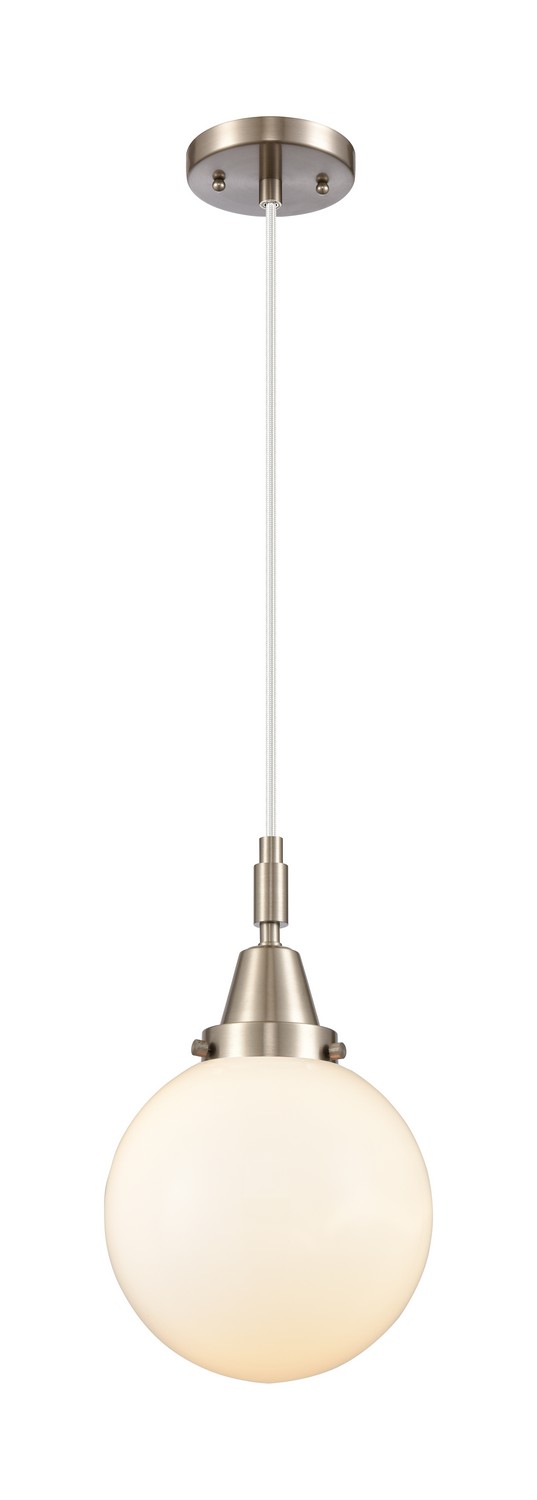 One Light Mini Pendant by Innovations - Caden Collection, Brushed Satin Nickel Finish - 447-1P-SN-G201-8