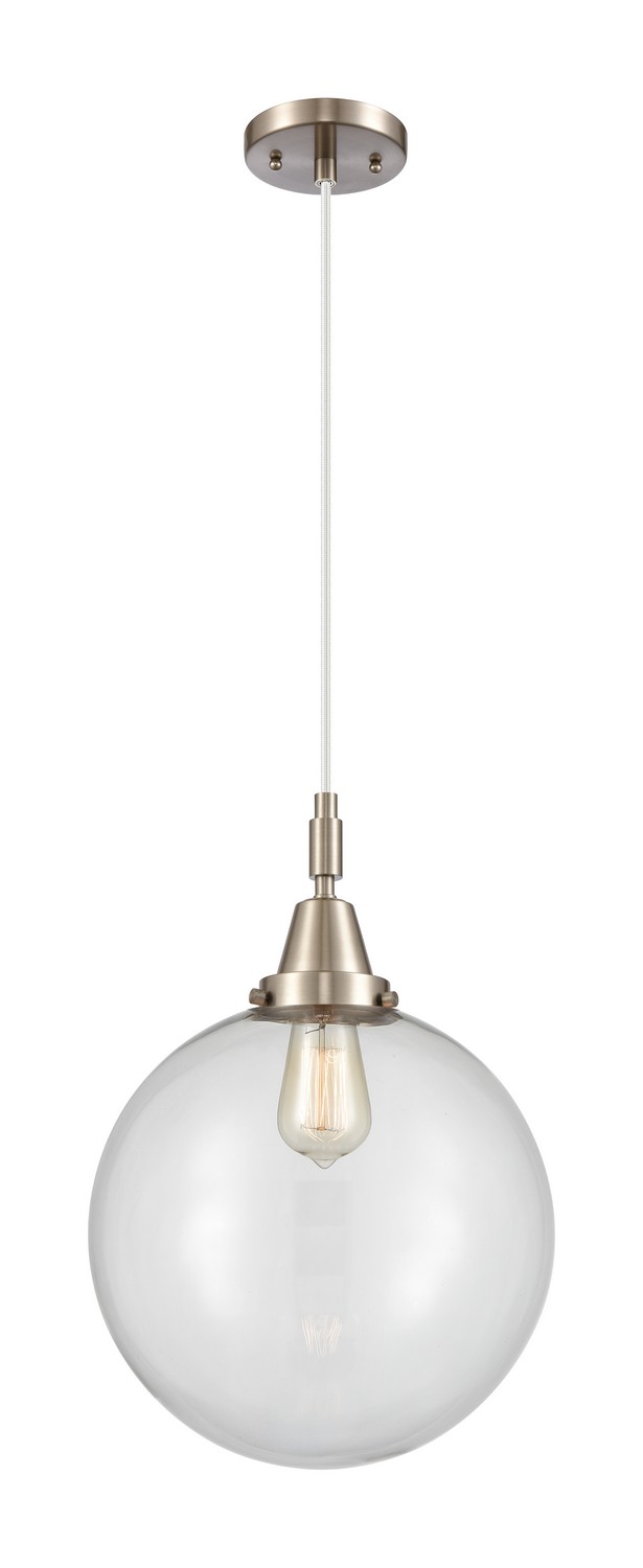 One Light Mini Pendant by Innovations - Caden Collection, Brushed Satin Nickel Finish - 447-1P-SN-G202-12