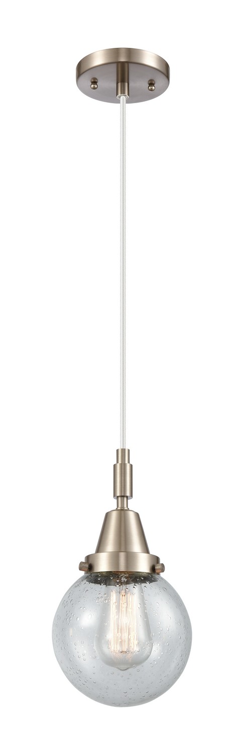 One Light Mini Pendant by Innovations - Caden Collection, Brushed Satin Nickel Finish - 447-1P-SN-G204-6
