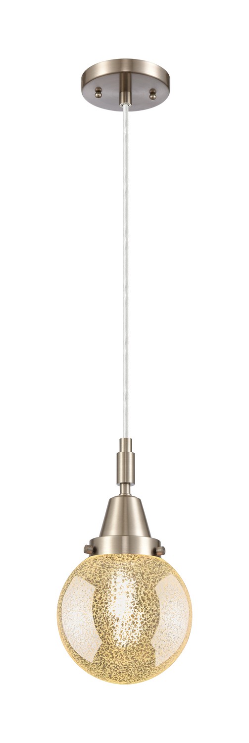 One Light Mini Pendant by Innovations - Caden Collection, Brushed Satin Nickel Finish - 447-1P-SN-G208-6