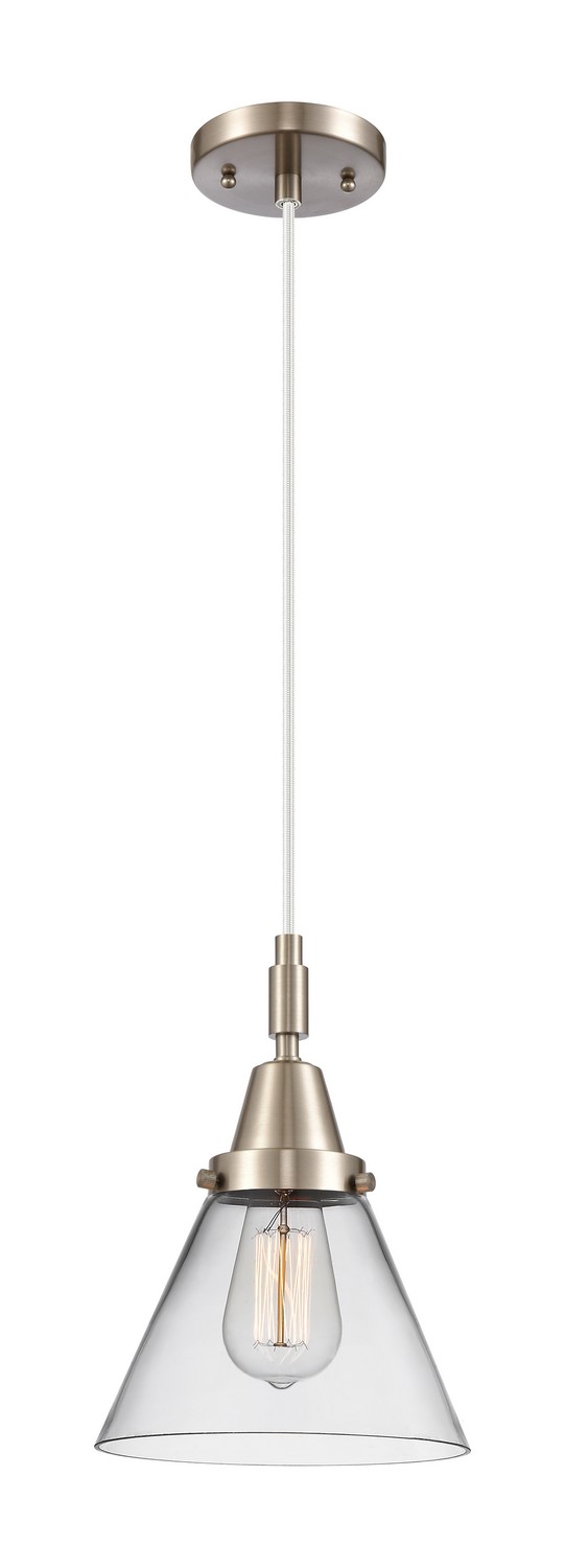 One Light Mini Pendant by Innovations - Caden Collection, Brushed Satin Nickel Finish - 447-1P-SN-G42