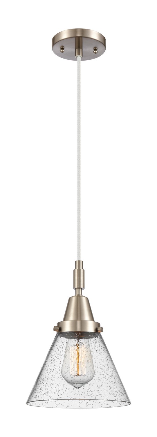 One Light Mini Pendant by Innovations - Caden Collection, Brushed Satin Nickel Finish - 447-1P-SN-G44