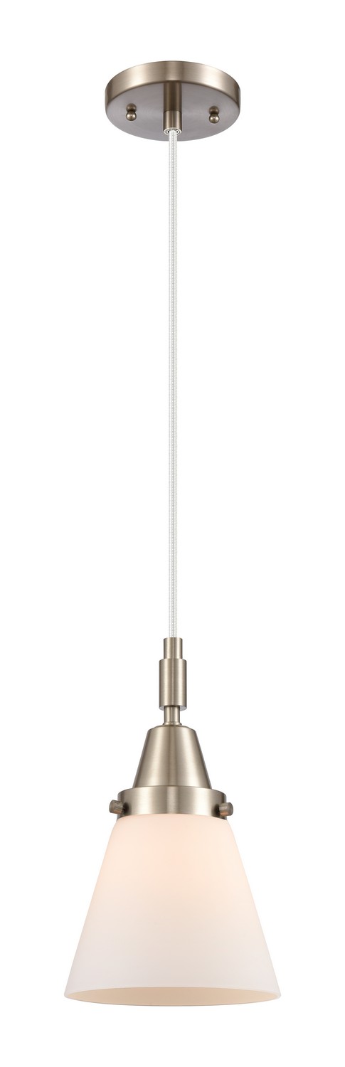 One Light Mini Pendant by Innovations - Caden Collection, Brushed Satin Nickel Finish - 447-1P-SN-G61