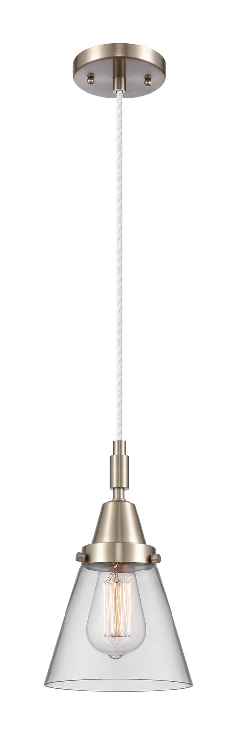One Light Mini Pendant by Innovations - Caden Collection, Brushed Satin Nickel Finish - 447-1P-SN-G62