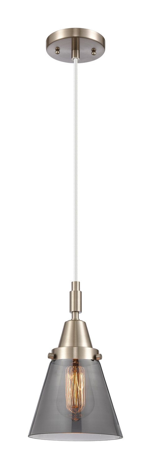 One Light Mini Pendant by Innovations - Caden Collection, Brushed Satin Nickel Finish - 447-1P-SN-G63