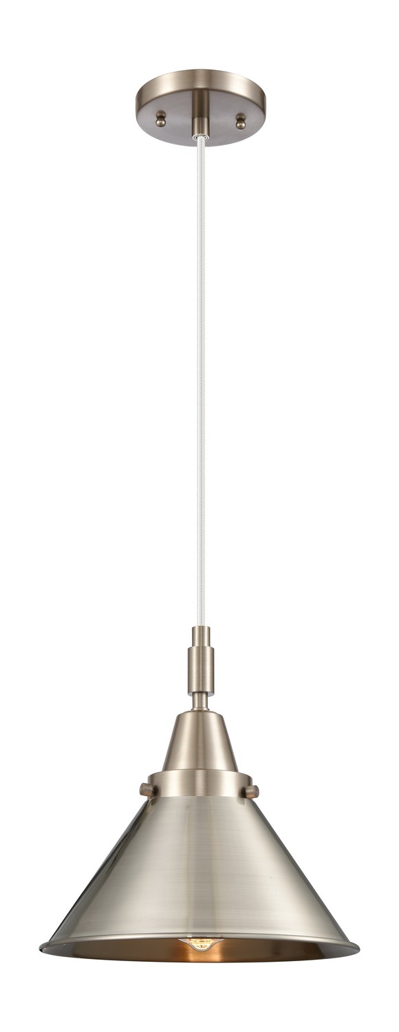 One Light Mini Pendant by Innovations - Caden Collection, Brushed Satin Nickel Finish - 447-1P-SN-M10-SN