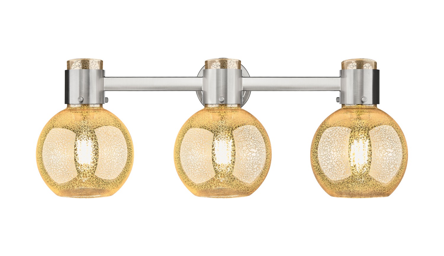 Three Light Bath Vanity by Innovations - Downtown Urban Collection, Brushed Satin Nickel Finish - 464-3W-SN-G464B-7ME