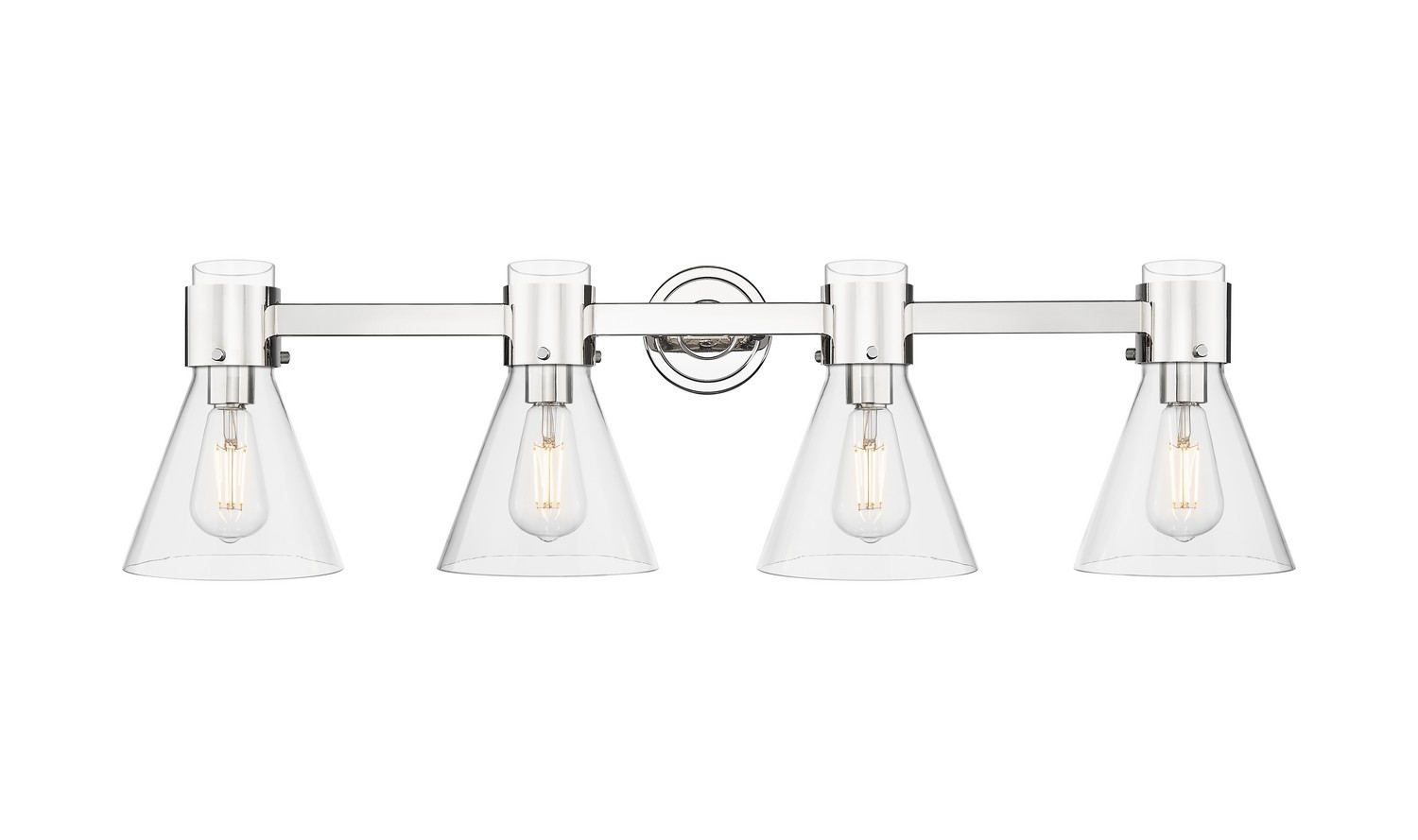 Four Light Bath Vanity by Innovations - Downtown Urban Collection, Polished Nickel Finish - 464-4W-PN-G464C-7CL